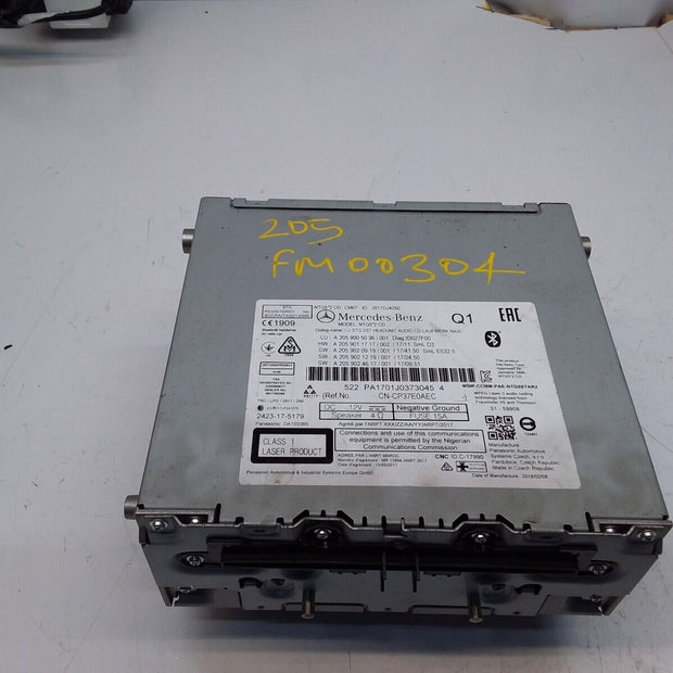 MERCEDES BENZ C CLASS W205 2017 RADIO CD  STEREO HEAD UNIT  A2059005036 FM00304