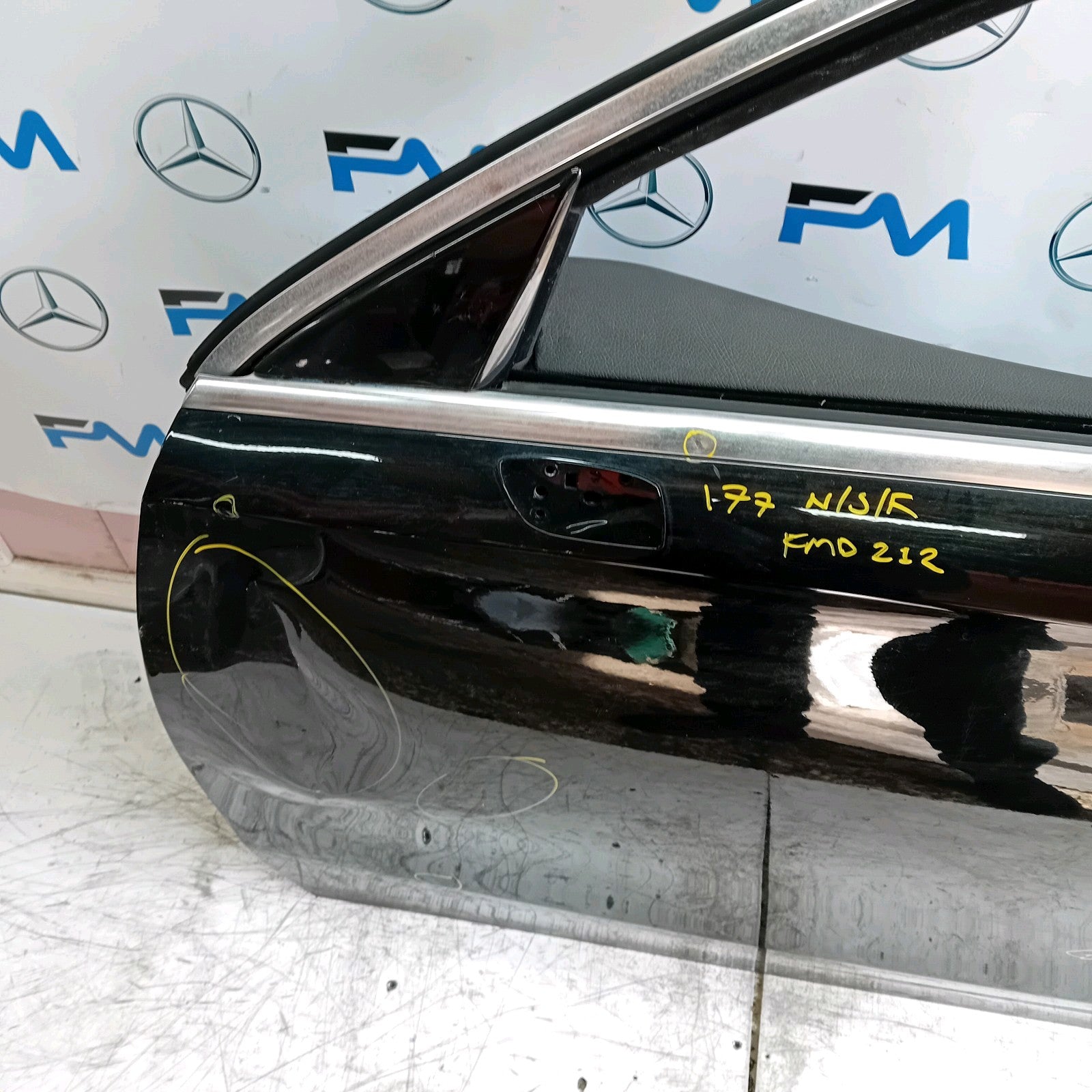 MERCEDES A-CLASS W177 PASSENGER FRONT DOOR NSF BLACK 2018 ON COMPLETE FMD212