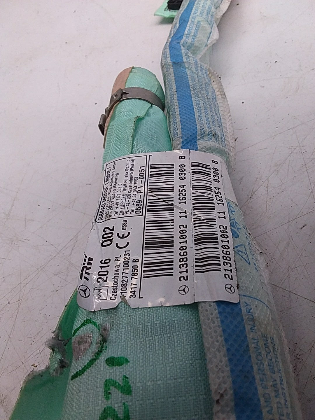MERCEDES E-CLS W213 SLN CURTAIN ROOF AIRBAG  RIGHT DRIVERSIDE A2138601002 FMR221