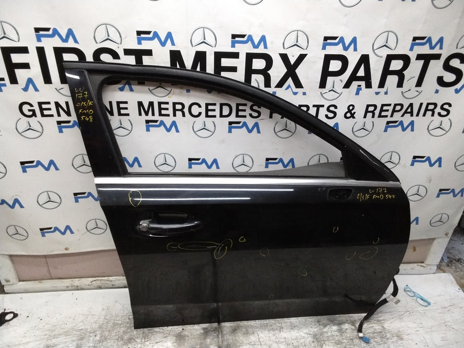 MERCEDES BENZ  A-CLASS W177  DRIVER FRONT DOOR OSF BLACK 2018-22 FMD548