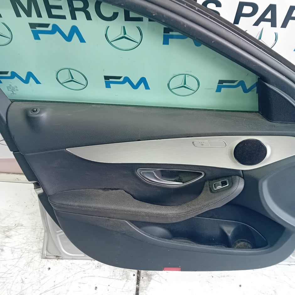 MERCEDES BENZ C-CLASS PASSENGER FRONT DOOR N/S/F SILVER 2014 ON COMPLETE FMD156