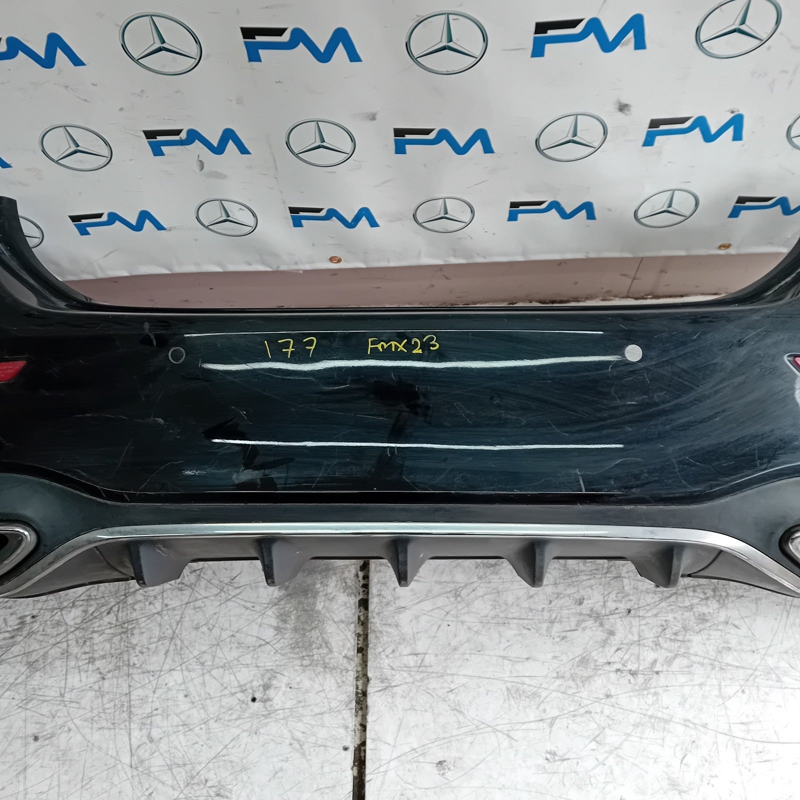 MERCEDES BENZ  A-CLASS W177 REAR BUMPER 2018 A1778800002 BLACK COMPLETE FMX23
