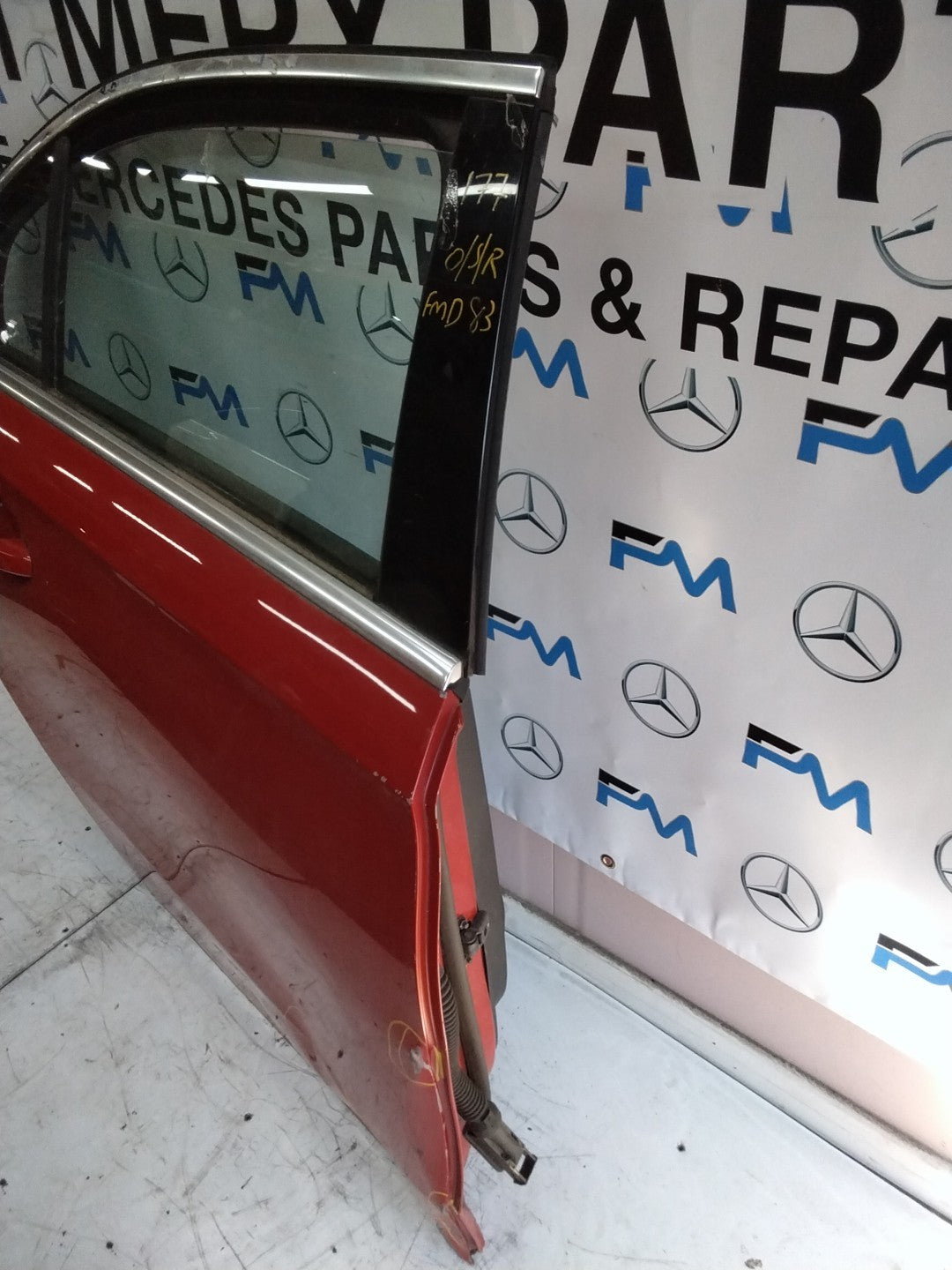 MERCEDES BENZ A-CLASS W177 DRIVER SIDE REAR DOOR O/S/R COMPLETE RED FMD83