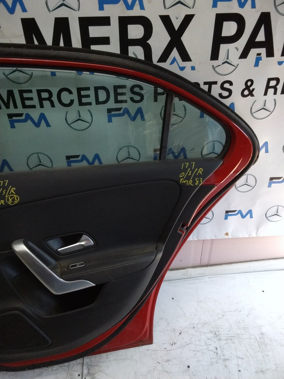 MERCEDES BENZ A-CLASS W177 DRIVER SIDE REAR DOOR O/S/R COMPLETE RED FMD83