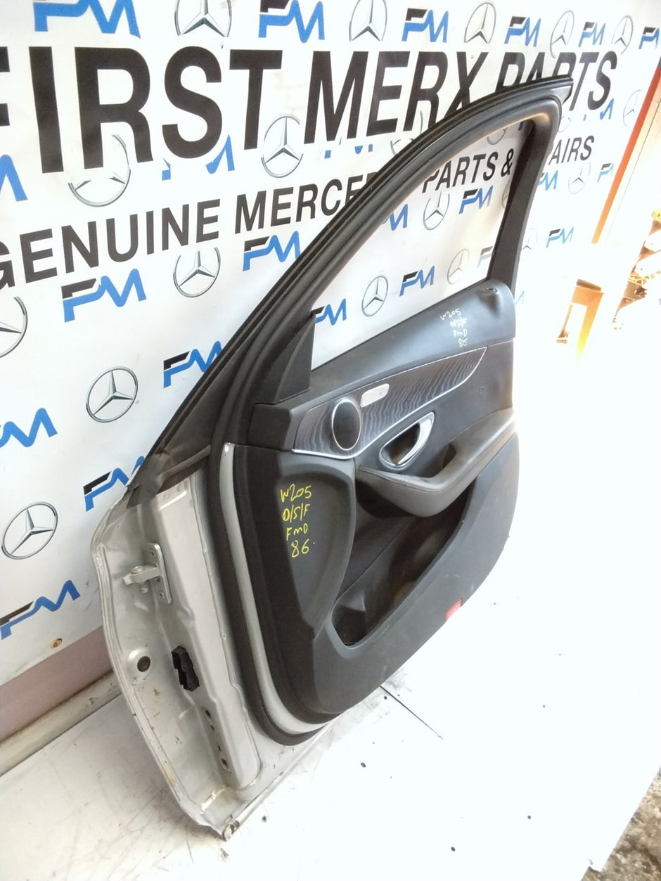 MERCEDES BENZ C-CLASS W205 DRIVER SIDE FRONT DOOR O/S/F  SILVER FMD86