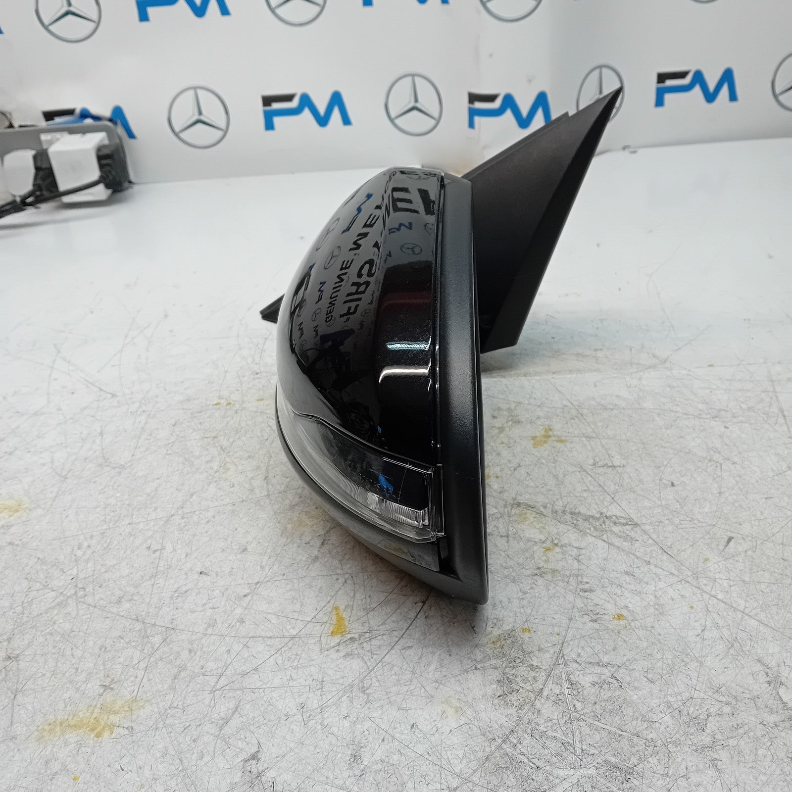 MERCEDES BENZ C-CLASS W205 PASSENGER WING MIRROR NS BLACK PL A2058104702 FMM81