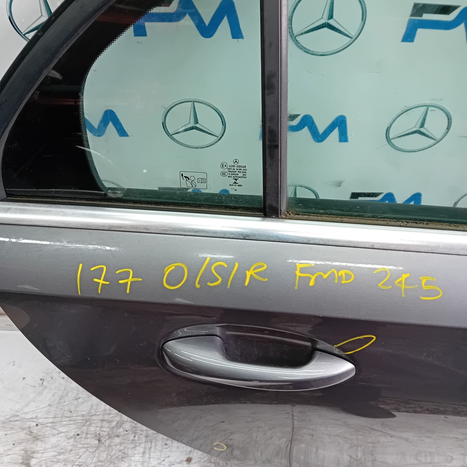 MERCEDES A-CLASS W177 DRIVER  REAR DOOR OSR GREY 2018 ON COMPLETE FMD245