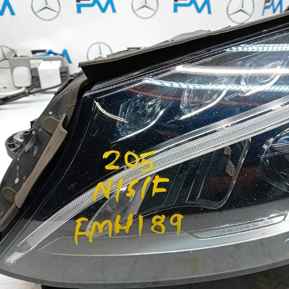 MERCEDES C-CLASS W205 PASSENGER  HIGH PERFORM HEADLIGHT A2059062704 20l4 FMH189