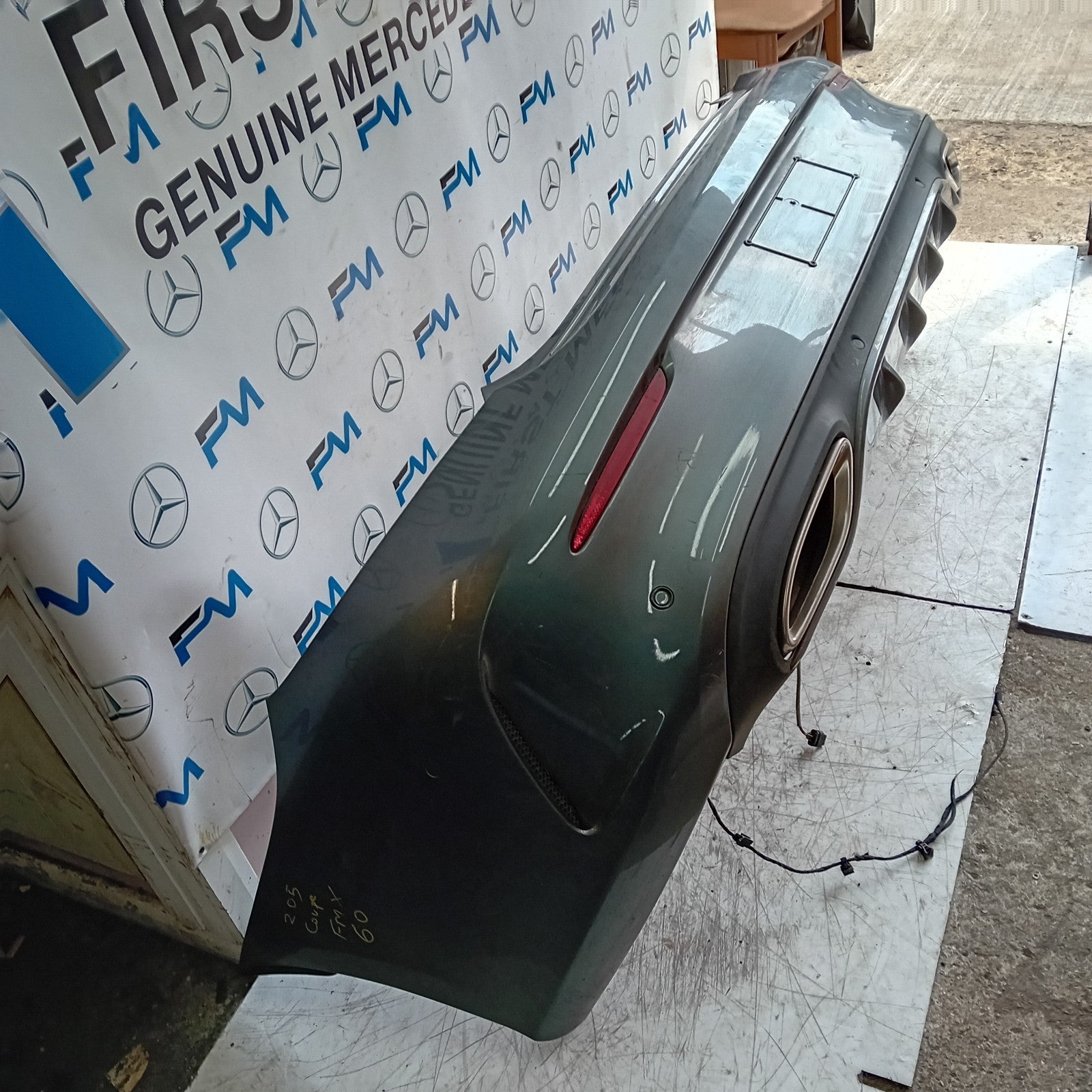MERCEDES BENZ C-CLASS W205 COUPE REAR BUMPER 2015 GREY FMX60