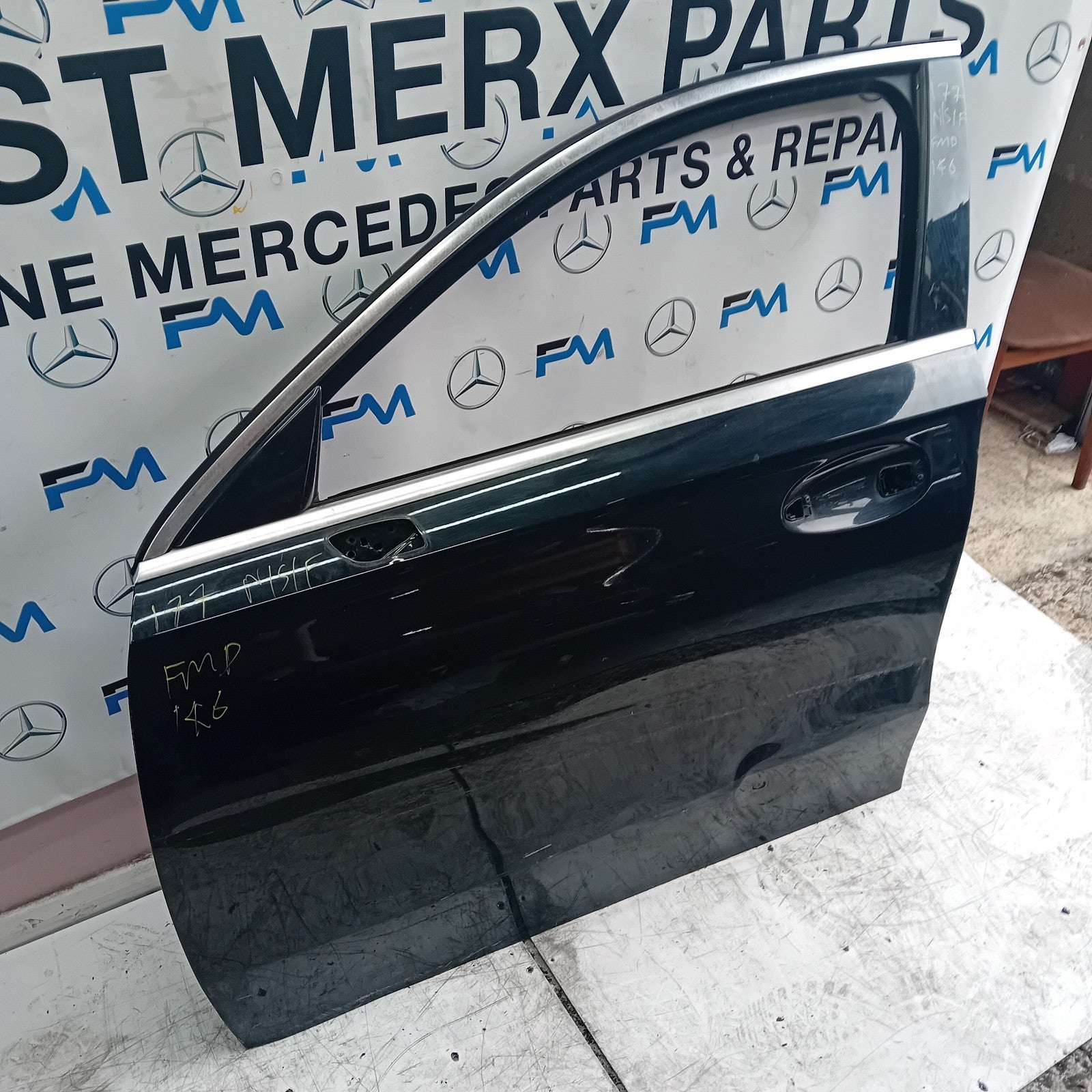 MERCEDES BENZ A-CLASS W177 PASSENGER SIDE FRONT DOOR N/S/F BLACK  FMD146
