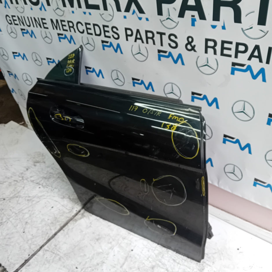 MERCEDES BENZ CLA W117 DRIVER SIDE REAR DOOR O/S/R BLACK COMPLETE FMD138