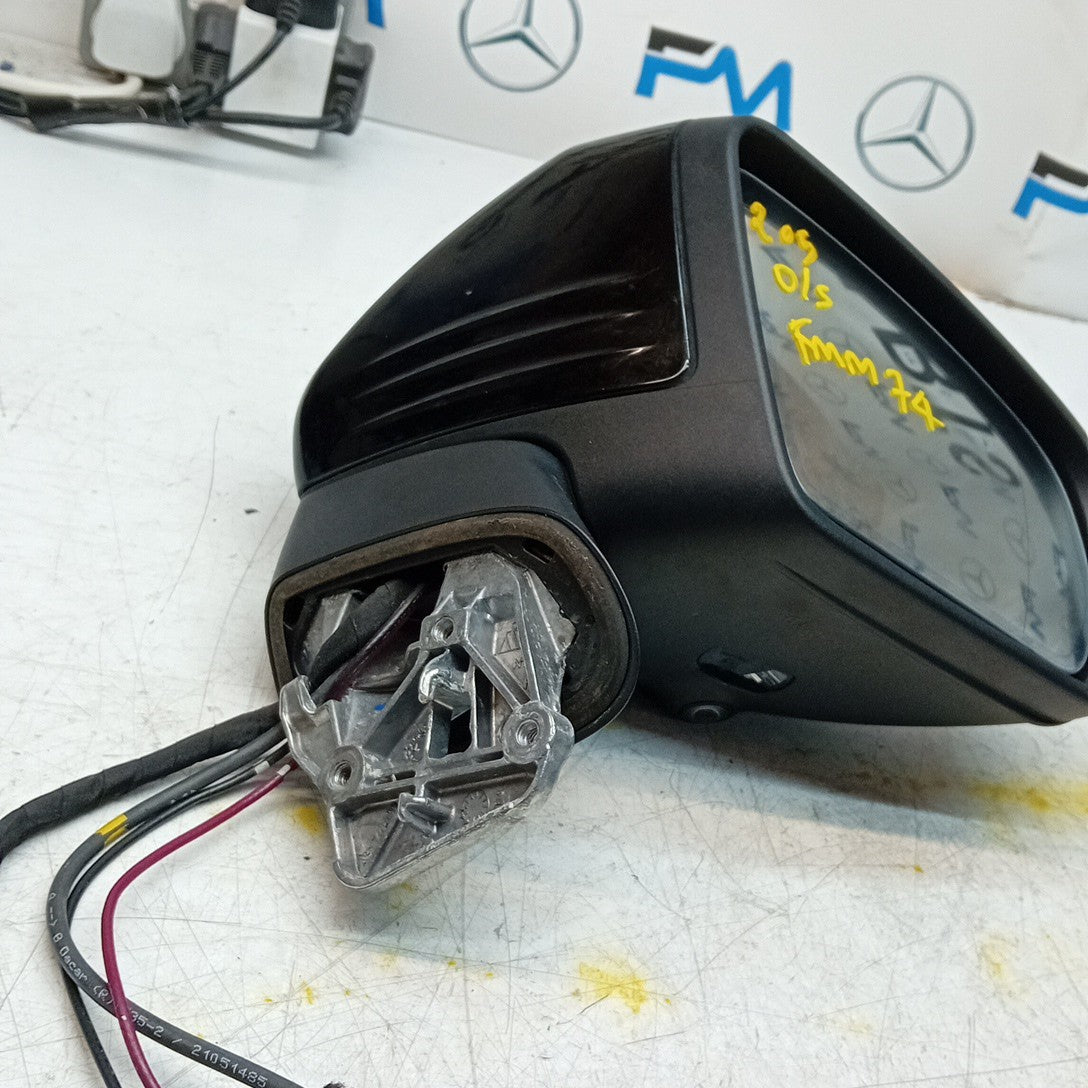 MERCEDES C-CLASS W205 DRIVER WING MIRROR OSF BLACK PL CAMERA A2058105001 FMM74