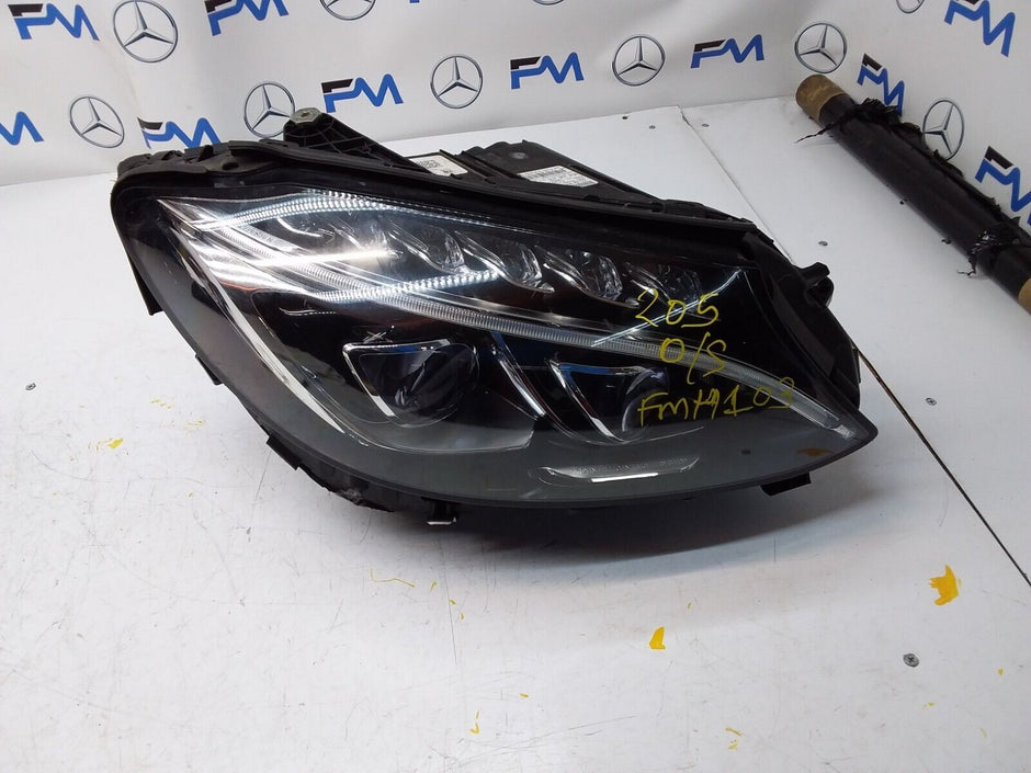 MERCEDES C CLASS W205 COMPLETE HEADLIGHT FACELIFT DRIVER OS A2059068202 FMH103