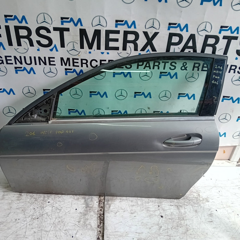 MERCEDES C-CLASS W204 PASSENGER FRONT DOOR NSF 2009-2014 GREY COMPLETE FMD406