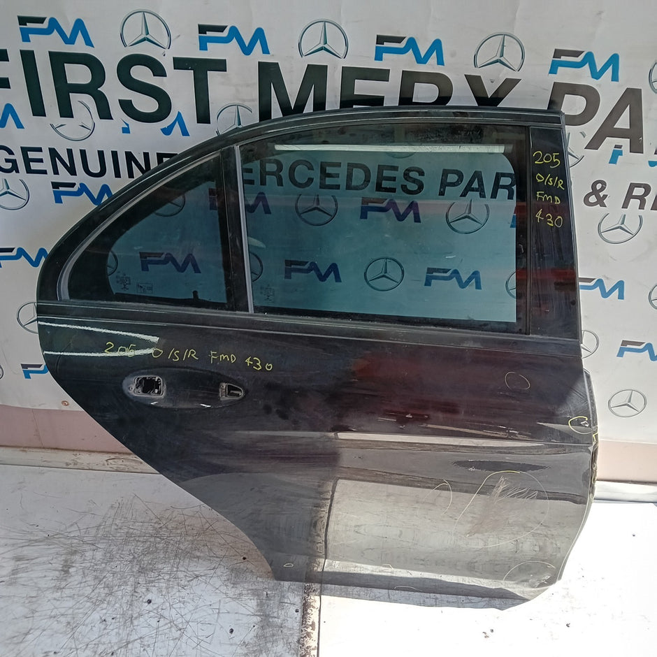 MERCEDES C-CLASS W205 DRIVER REAR DOOR OSR BLACK 2014 ON COMPLETE FMD430