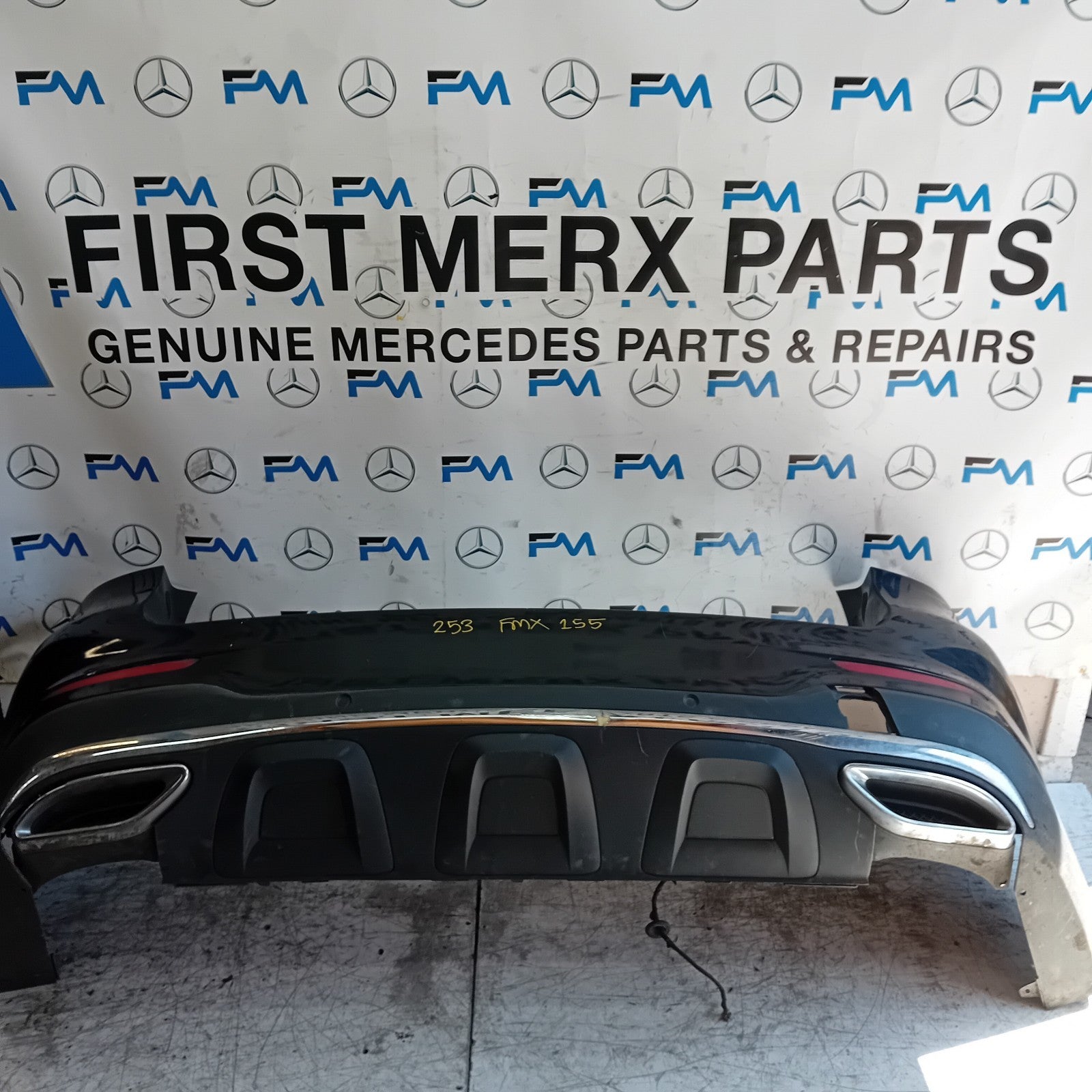 MERCEDES BENZ GLC W253 REAR BUMPER A2538850200 2016 BLACK COMPLETE FMX155