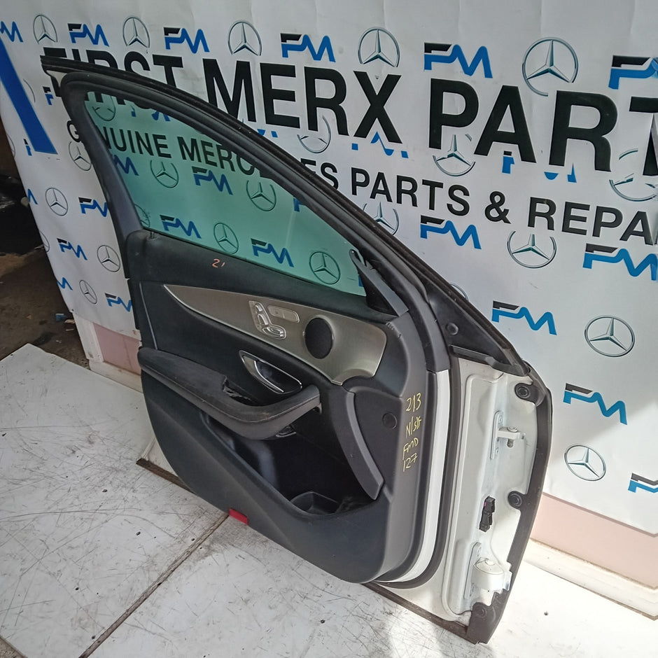 MERCEDES BENZ E-CLASS W213 PASSENGER SIDE FRONT DOOR N/S/F WHITE FMD127
