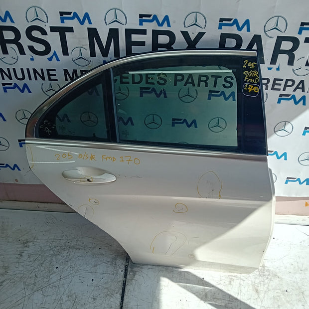 MERCEDES C-CLASS W205 COUP DRIVER REAR DOOR O/S/R WHITE 2014 ON COMPLETE FMD170