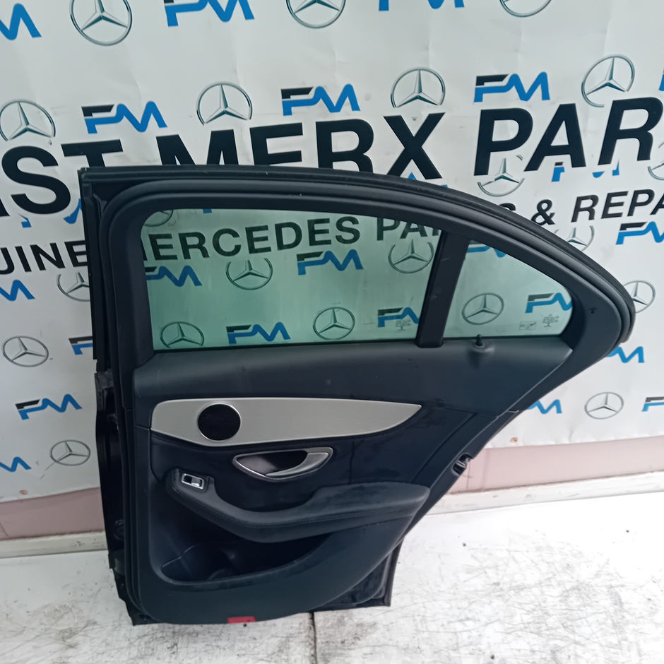 MERCEDES BENZ C-CLASS W205 DRIVER SIDE REAR DOOR O/S/R BLACK  COMPLETE FMD147