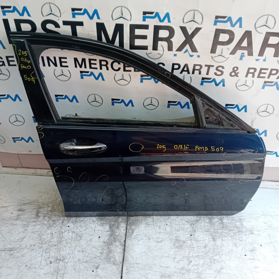 MERCEDES C-CLASS W205 DRIVER FRONT DOOR OSF 2014 BLUE COMPLETE  FMD509