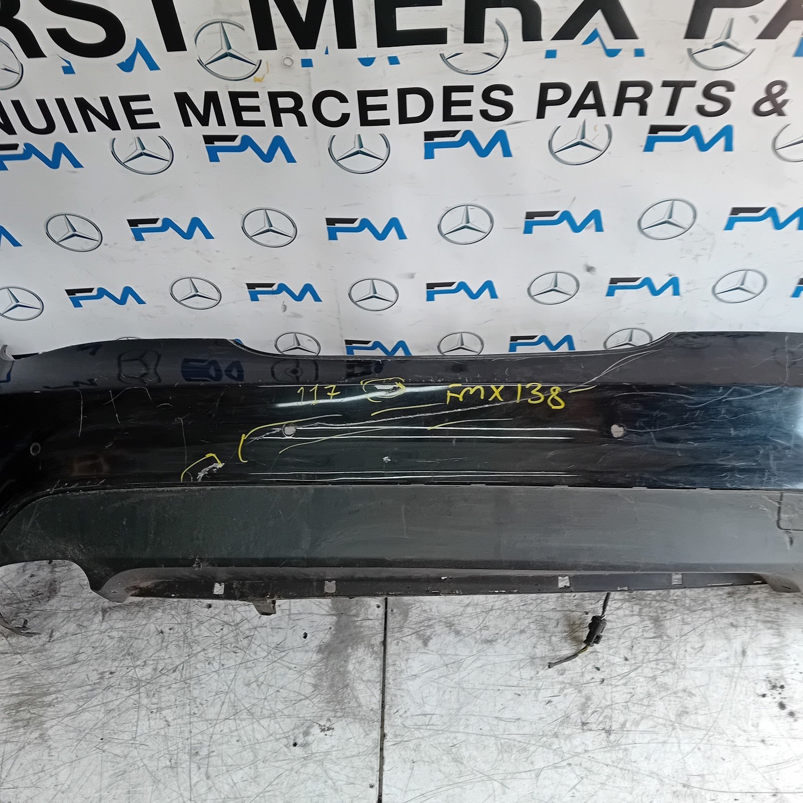 MERCEDES BENZ CLA W117 REAR BUMPER SE SPORT BLACK 2014 A1178850325 FMX138