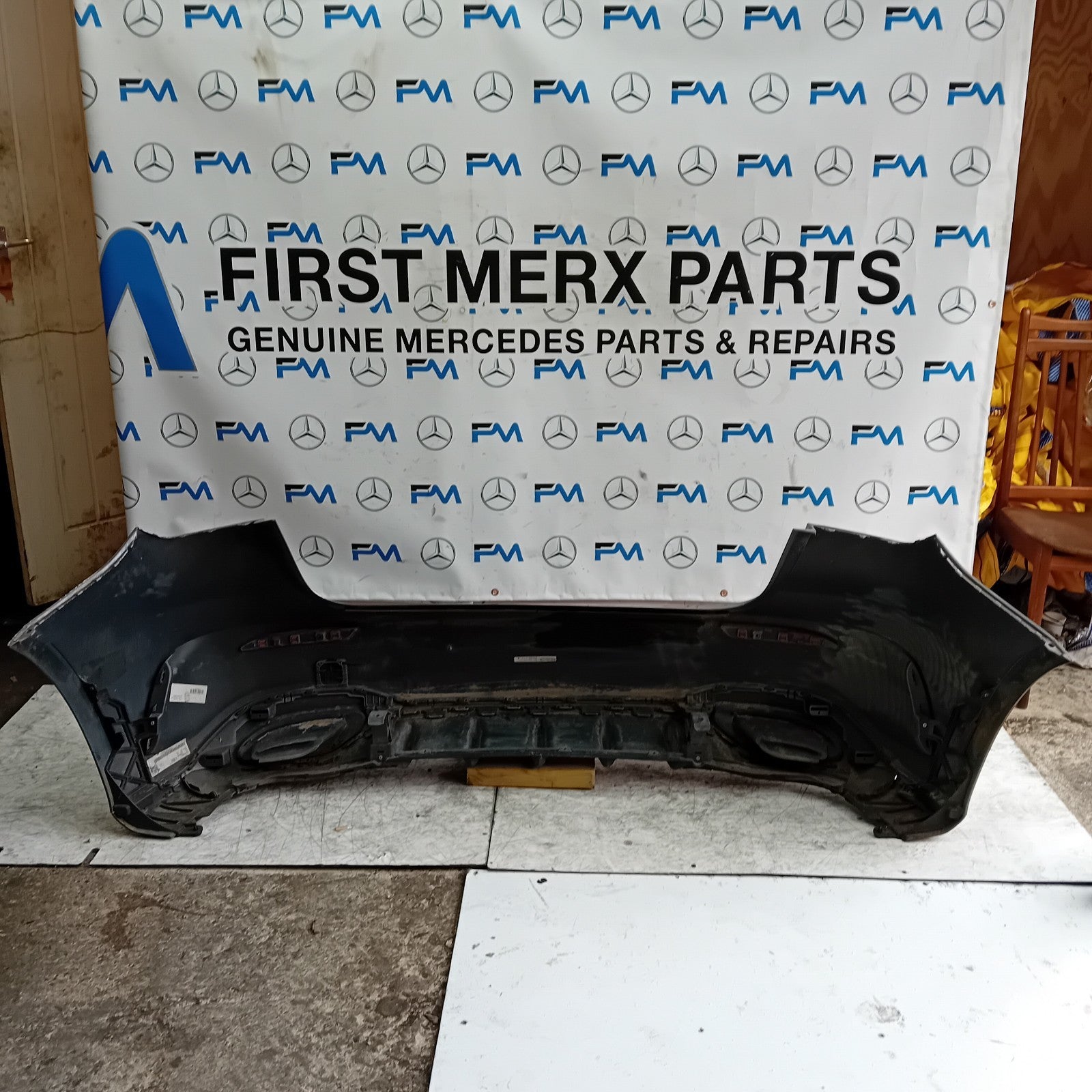 MERCEDES BENZ  A-CLASS W177 REAR BUMPER A1778804701 GREY 2018 COMPLETE FMX3