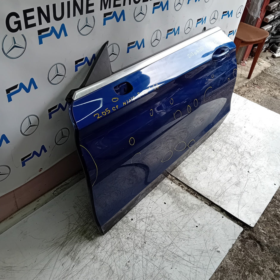 MERCEDES C-CLASS W205 CP PASSENGER FRONT DOOR NSF 2016 ON BLUE FMD410