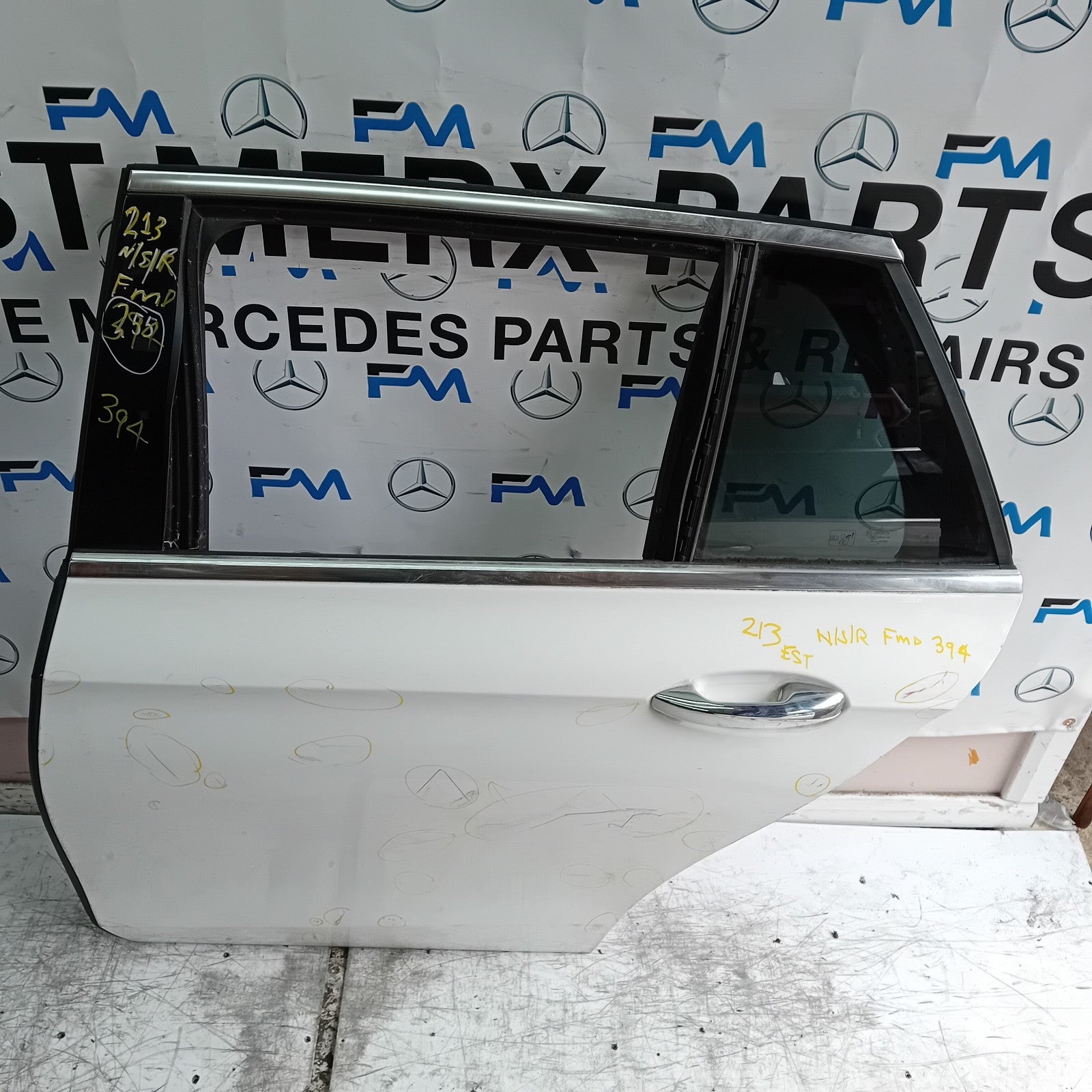 MEECEDS E-CLASS S213 EST PASSENGER REAR DOOR NSR WHITE 2016 ON  FMD394
