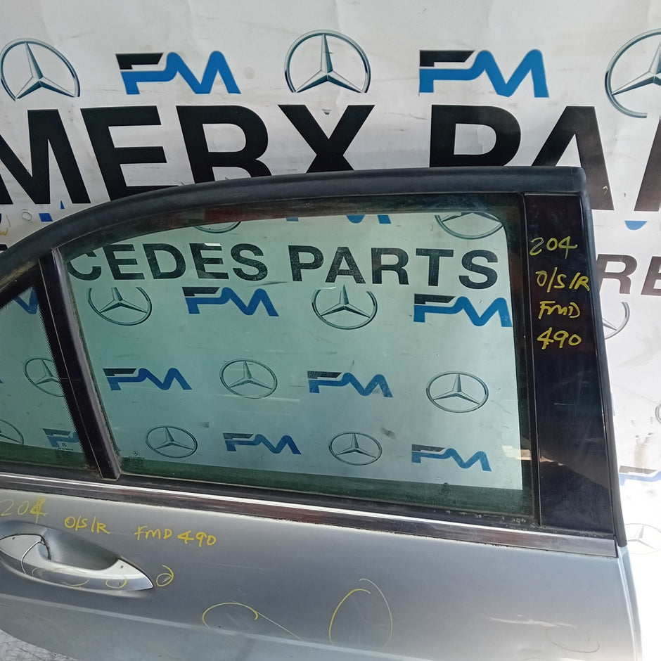 MERCEDES C-CLASS W204 SLN DRIVER REAR DOOR OSR 2011 SILVER COMPLETE FMD490