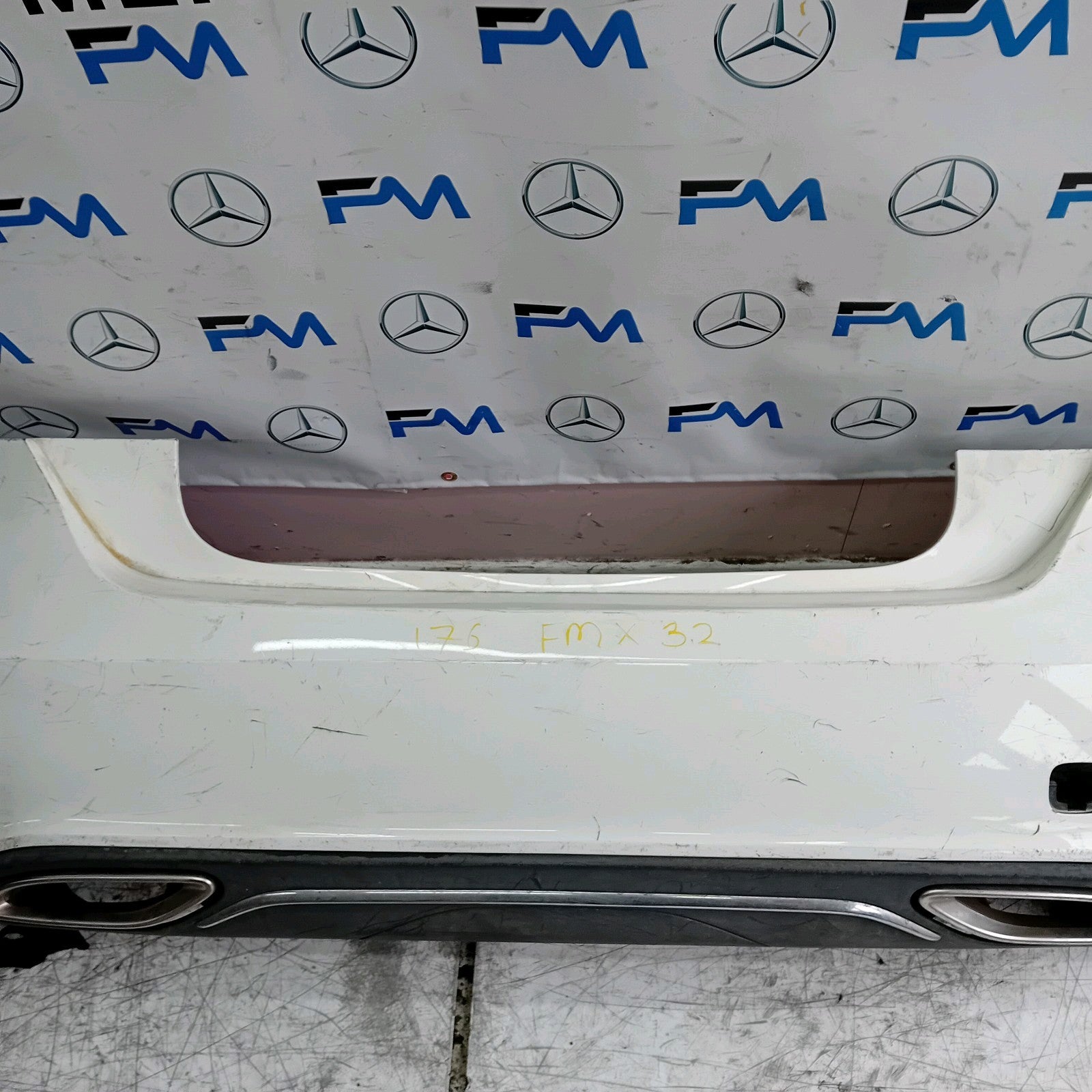 MERCEDES BENZ A-CLASS W176 REAR BUMPER 2012-18 A1768853000 WHITE FMX32