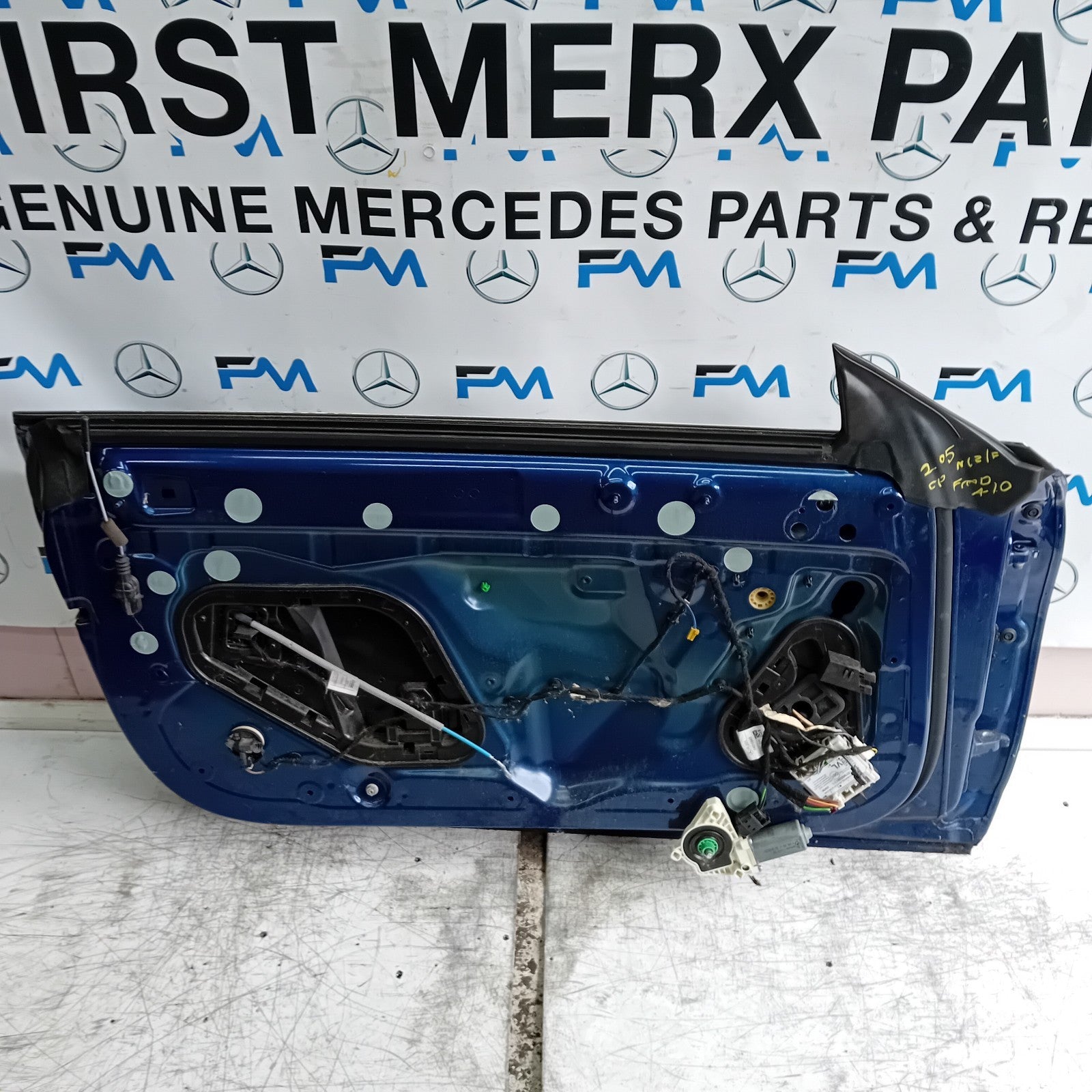 MERCEDES C-CLASS W205 CP PASSENGER FRONT DOOR NSF 2016 ON BLUE FMD410