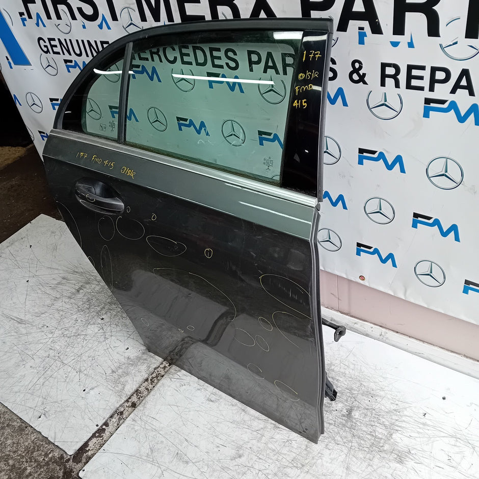 MERCEDES A-CLASS W177 DRIVER REAR DOOR OSR GREY COMPLETE 2018 ON FMD415