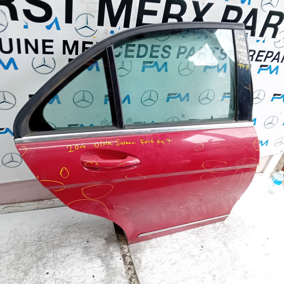 MERCEDES C-CLASS W204 SLN DRIVER REAR DOOR OSR RED 2008-2014 COMPLETE FMD447