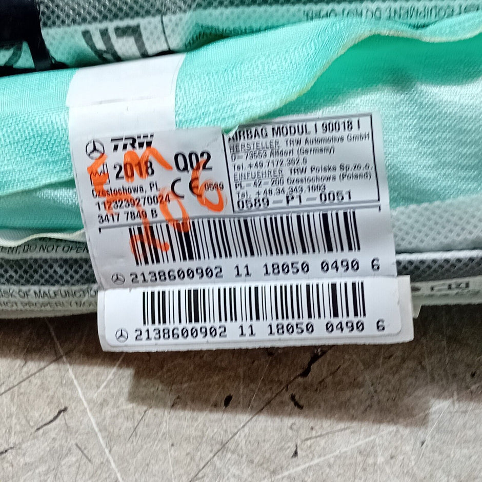 2021-2024 MERCEDES E CLASS  AIR BAG PASSENGER NEAR SIDE LEFT 2138600902 FM206