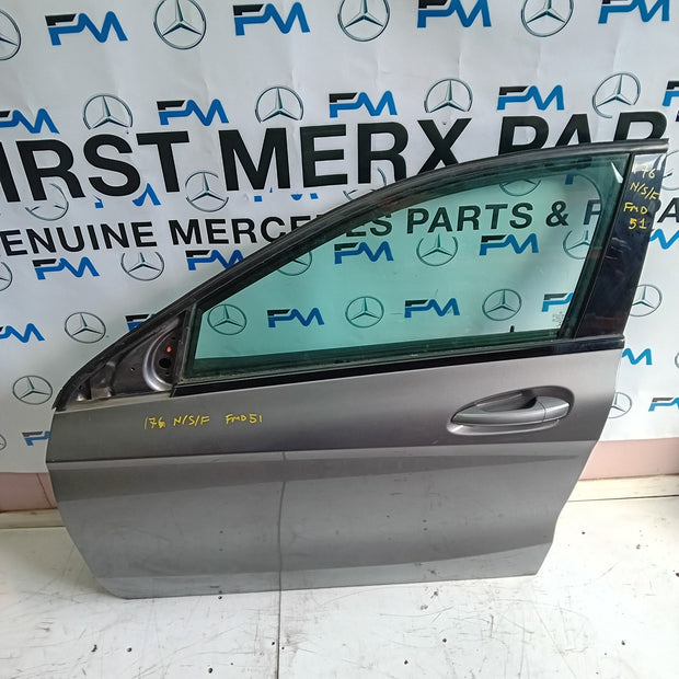 MERCEDES-BENZ A-CLASS W176 PASSENGER SIDE FRONT DOOR N/S/F COMPLETE GREY FMD51