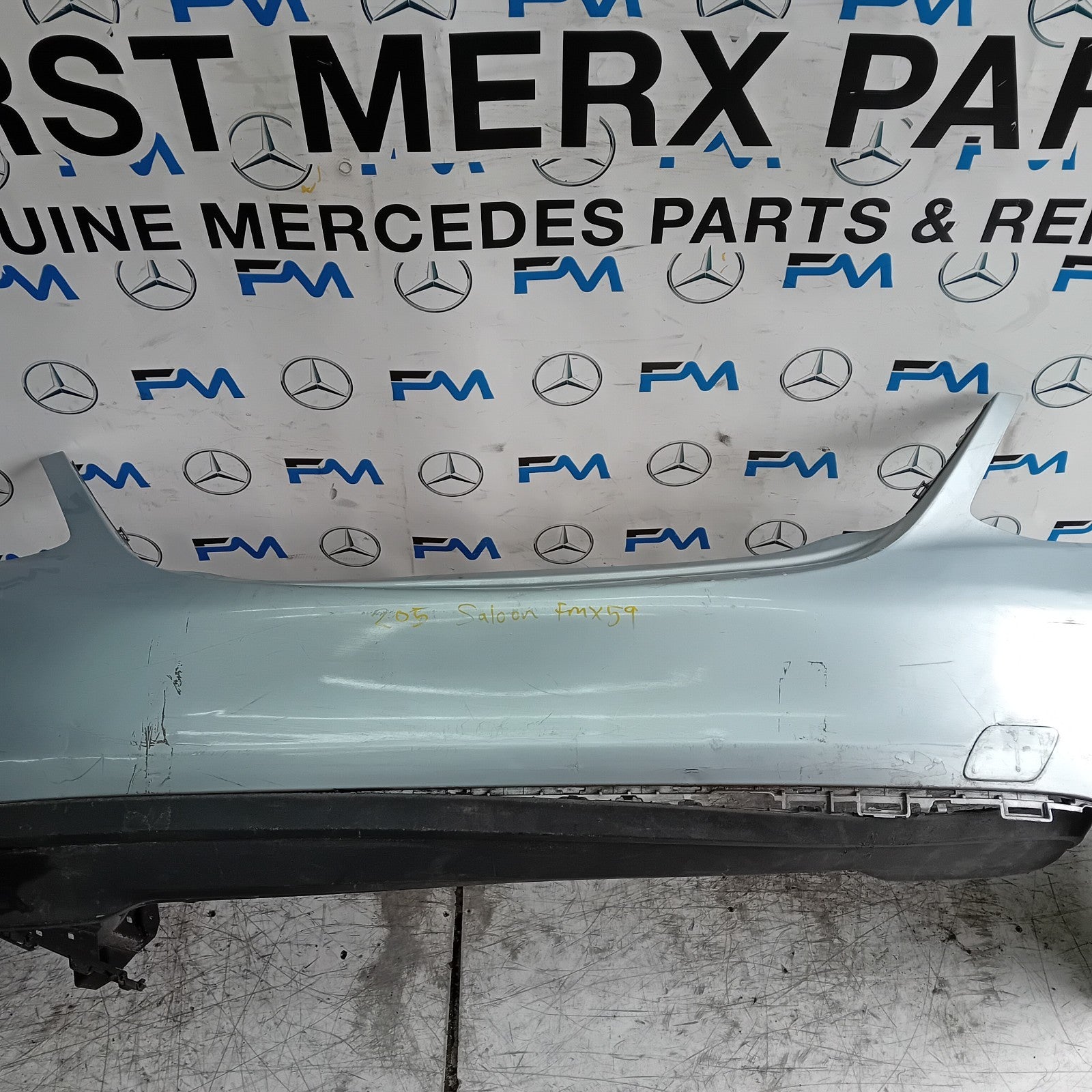 MERCEDES BENZ C-CLASS W205 SALOON REAR BUMPER 2015 SILVER A2058850138 FMX59