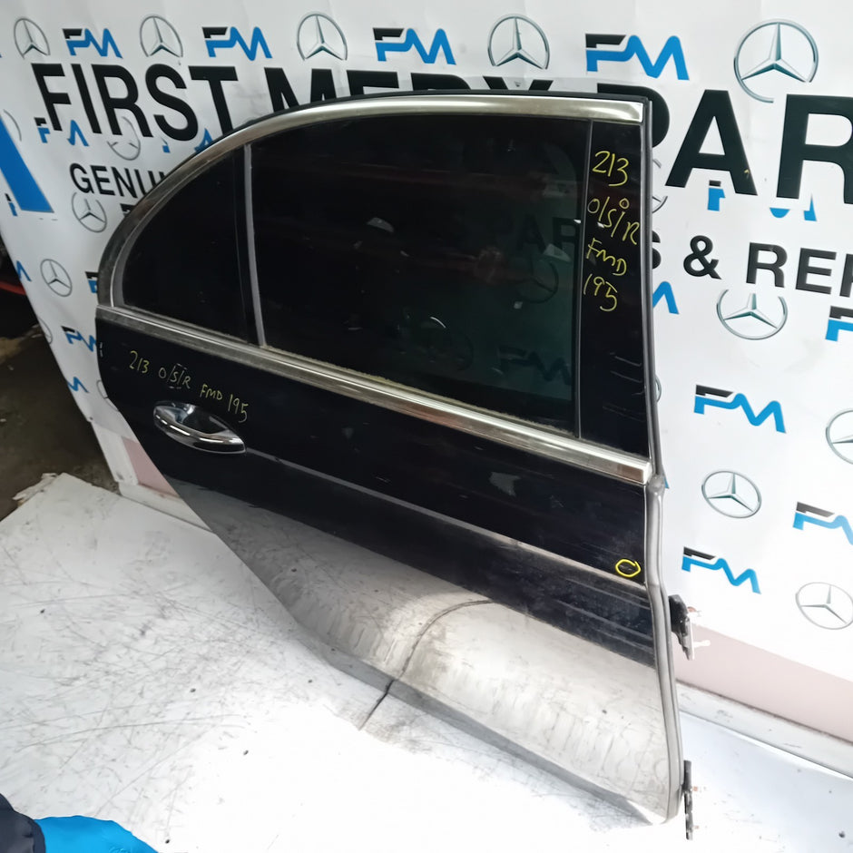 MERCEDES E-CLASS W213 SALOON DRIVER REAR DOOR OSR BLACK 2016 ON COMPLETE FMD195