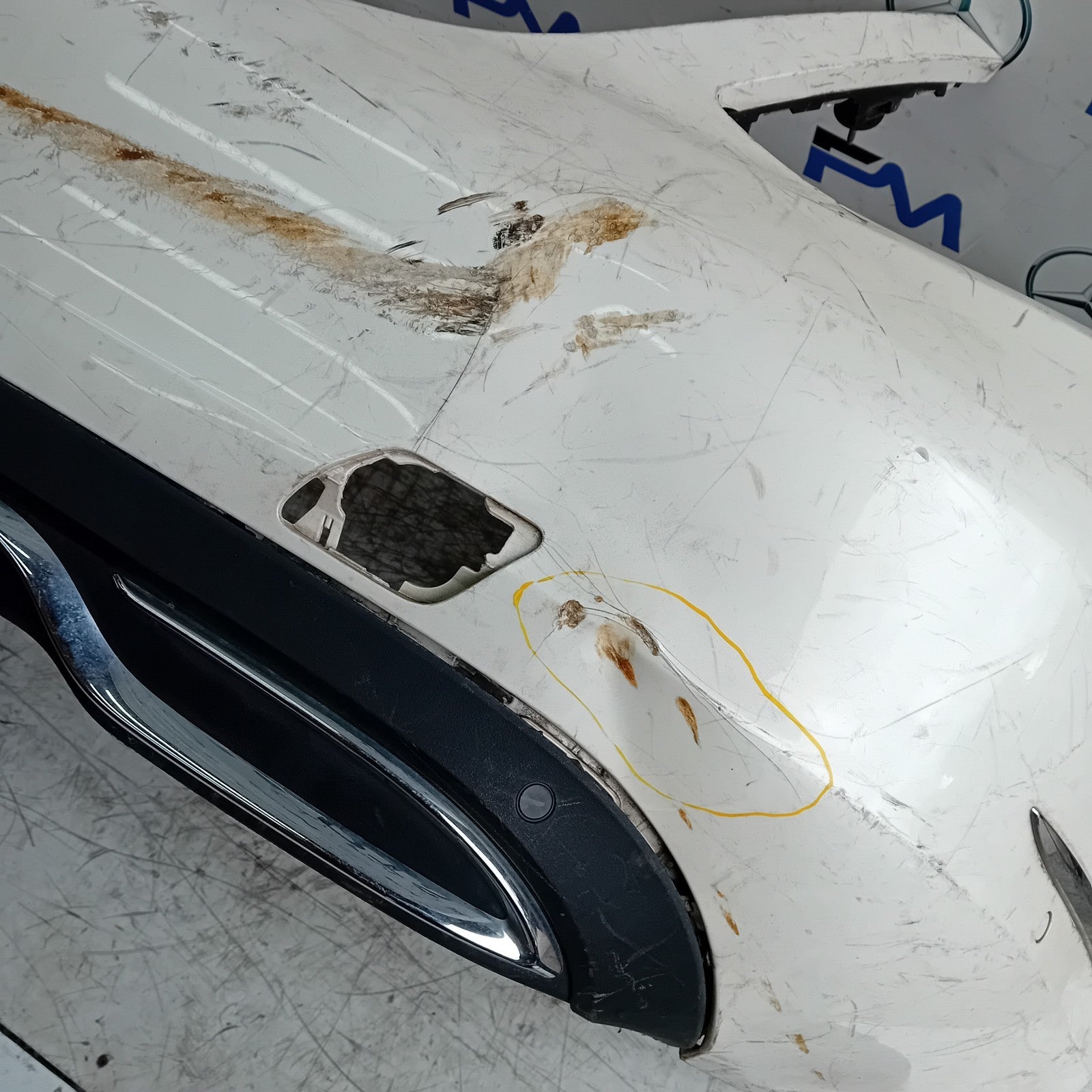 MERCEDES BENZ C-CLASS W205 SLN REAR BUMPER 2015 WHITE A2058850138 FMX54