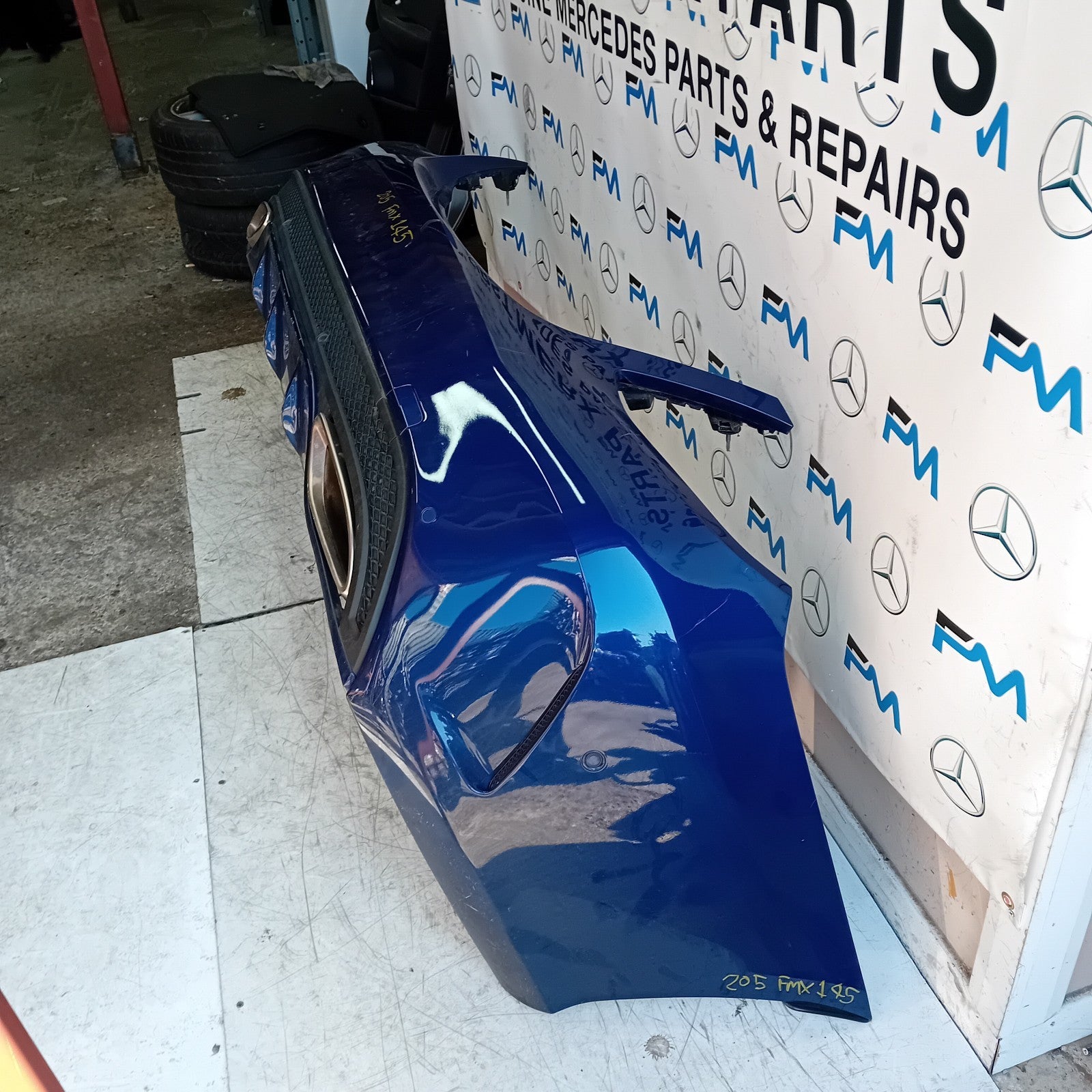 MERCEDES BENZ C-CLASS W205 REAR BUMPER BLUE 2014 A2058555738 FMX145