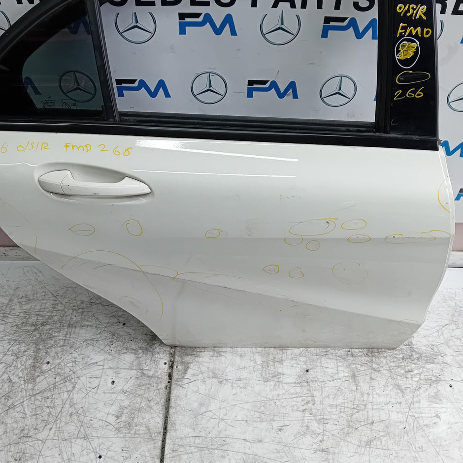 MERCEDES A-CLASS W176 SLN DRIVER REAR DOOR OSR WHITE 2012-18 COMPLETE FMD266