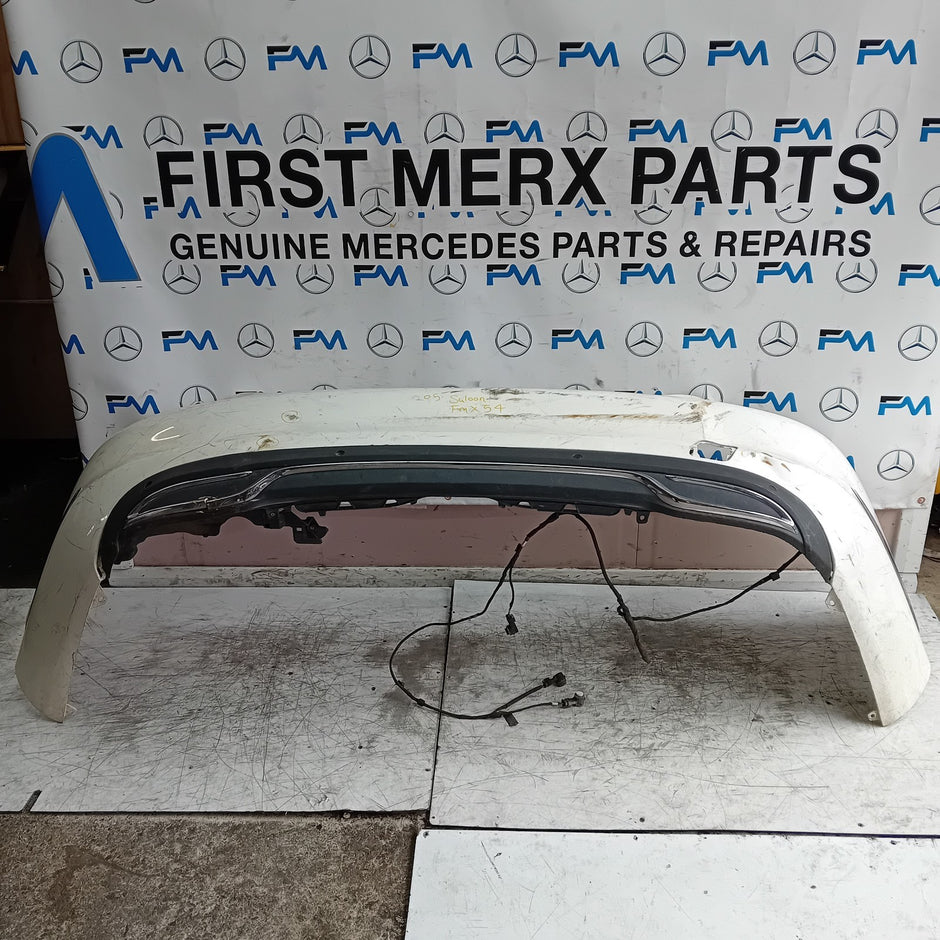 MERCEDES BENZ C-CLASS W205 SLN REAR BUMPER 2015 WHITE A2058850138 FMX54