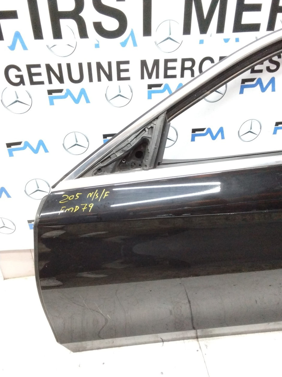 MERCEDES BENZ C-CLASS W205 PASSENGER SIDE FRONT DOOR N/S/F COMPLETE BLACK FMD79