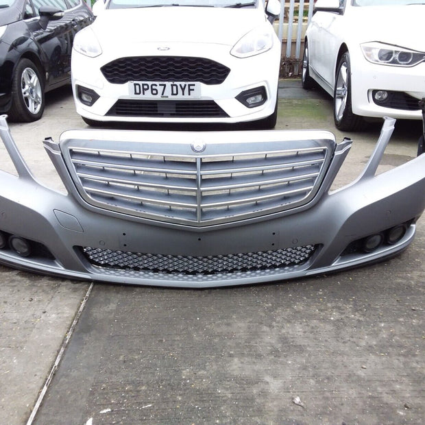 MERCEDES BENZ E CLASS W212 2011-2013 USED FRONT BUMPER COMPLETE SILVER PFL