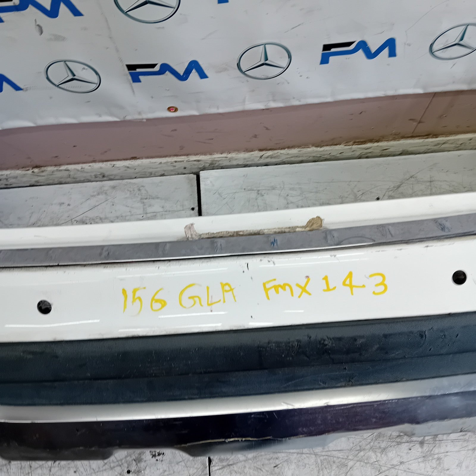 MERCEDES BENZ GLA W156 REAR BUMPER WHITE 2014-2019 A1568802640 FMX143