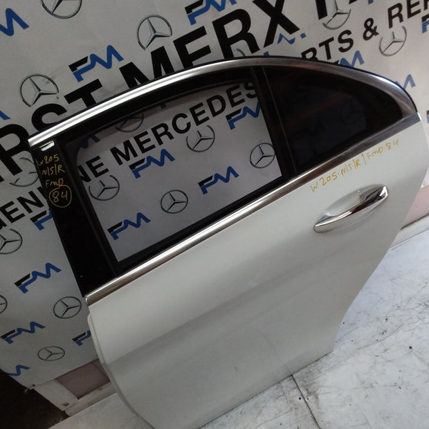 MERCEDES BENZ C-CLASS W205 PASSENGER SIDE REAR DOOR N/S/R COMPLETE WHITE FMD84