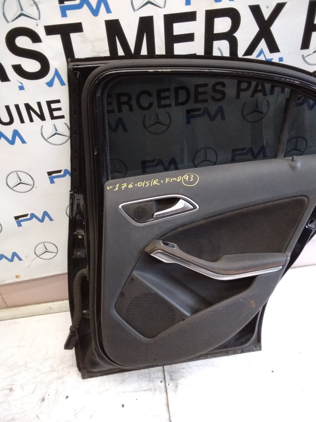 MERCEDES BENZ  A-CLASS W176 DRIVER SIDE REAR DOOR O/S/R COMPLETE BLACK FMD93