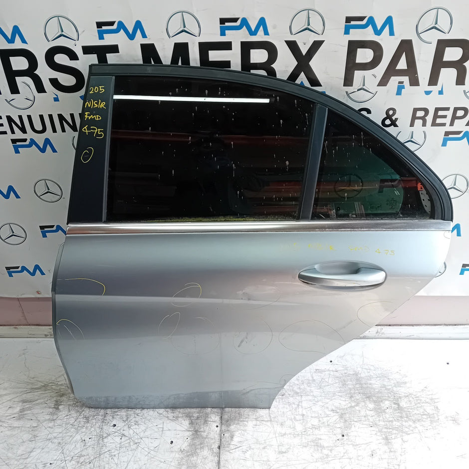 MERCEDES C-CLASS W205 PASSENGER REAR DOOR NSR SILVER 2014 ON COMPLETE FMD475