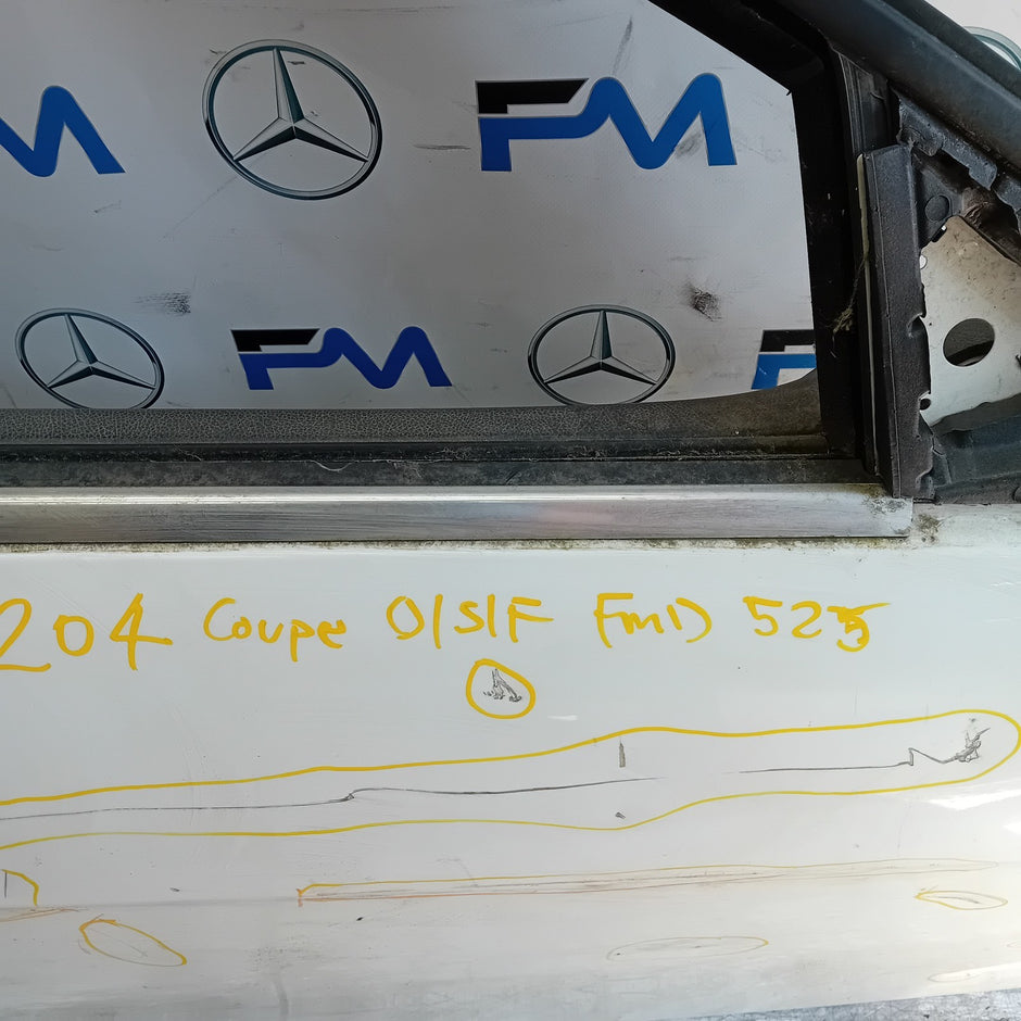 MERCEDES BENZ C-CLASS W212 COUPE DRIVER FRONT DOOR OSF 2012 WHITE COMPLET FMD525