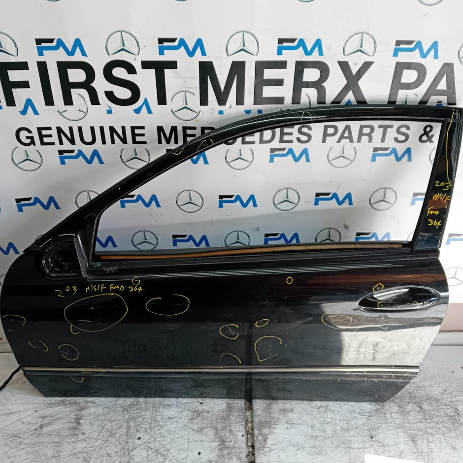 MERCEDES C-CLASS W203 SLN PASSENGER FRONT DOOR NSF 2001-14 BLACK COMPLETE FMD364