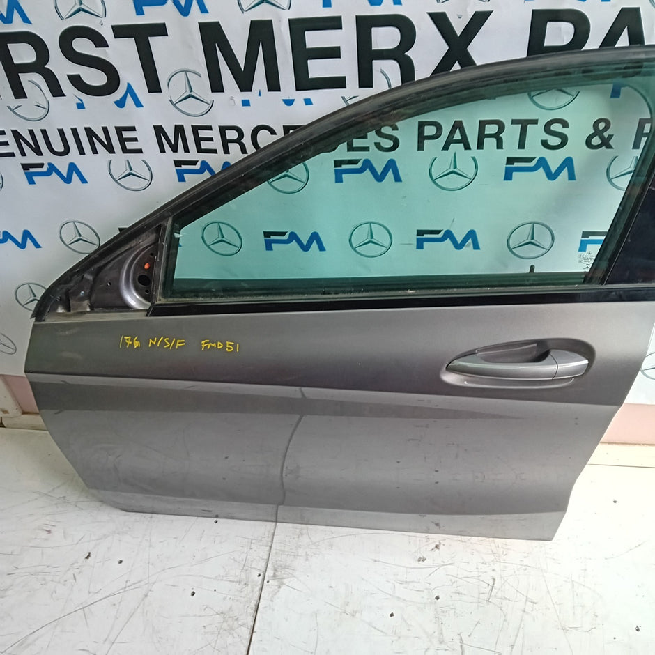 MERCEDES-BENZ A-CLASS W176 PASSENGER SIDE FRONT DOOR N/S/F COMPLETE GREY FMD51